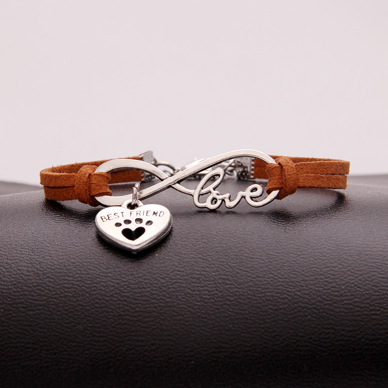 Infinity love Dog/ Cat Paw Bracelet