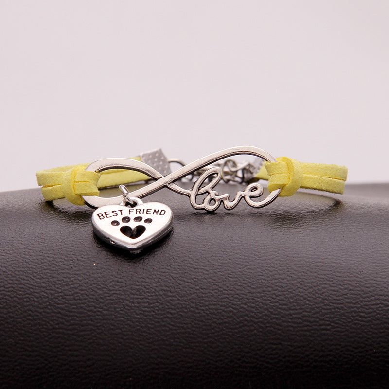 Infinity love Dog/ Cat Paw Bracelet