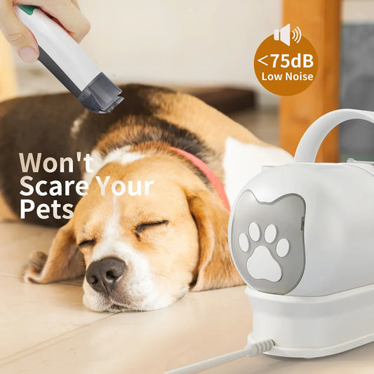 7 in 1 Pet Grooming Vacuum Kit: Dog Grooming Clippers, Pet Hair Remover, with Large Suction & Low Noise