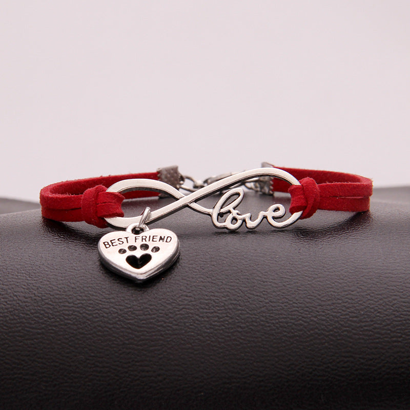 Infinity love Dog/ Cat Paw Bracelet