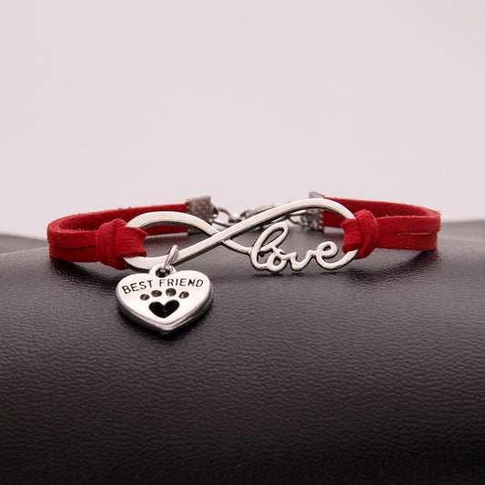 Infinity love Dog/ Cat Paw Bracelet