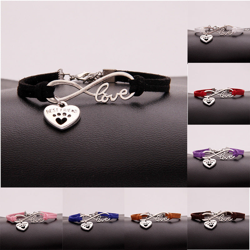 Infinity love Dog/ Cat Paw Bracelet