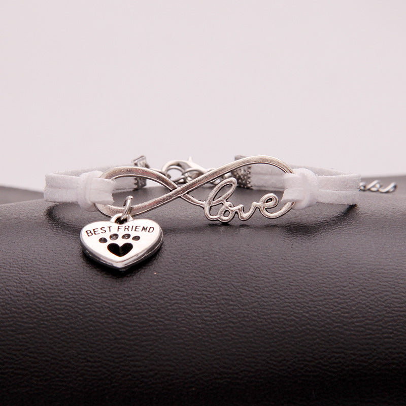 Infinity love Dog/ Cat Paw Bracelet