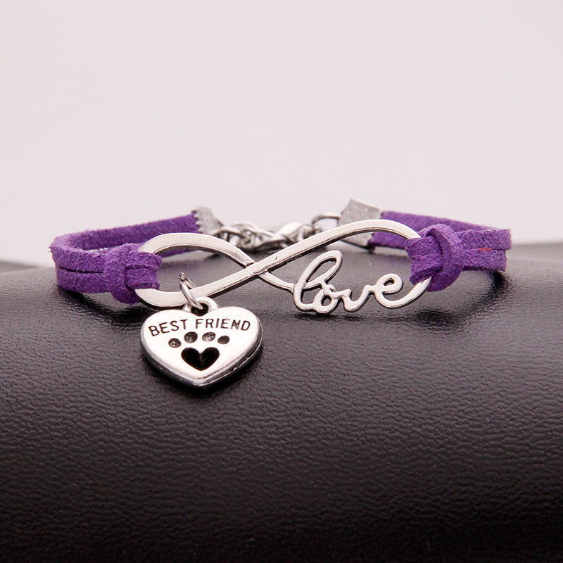 Infinity love Dog/ Cat Paw Bracelet